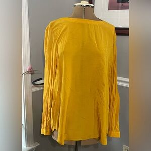 NWT LOFT sz XL Mustard Yellow Blouse